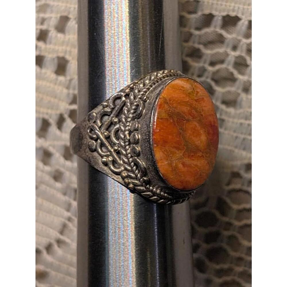 Vintage Spiny Oyster Sterling Silver Ring – Size 9